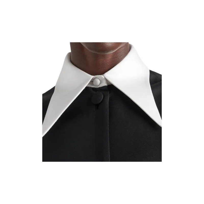 PRADA Contrasting collar Button down Minidress-2