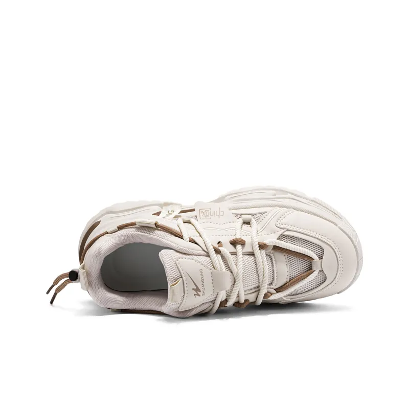 Binary Low Top Chunky Sneakers Men's Beige-3