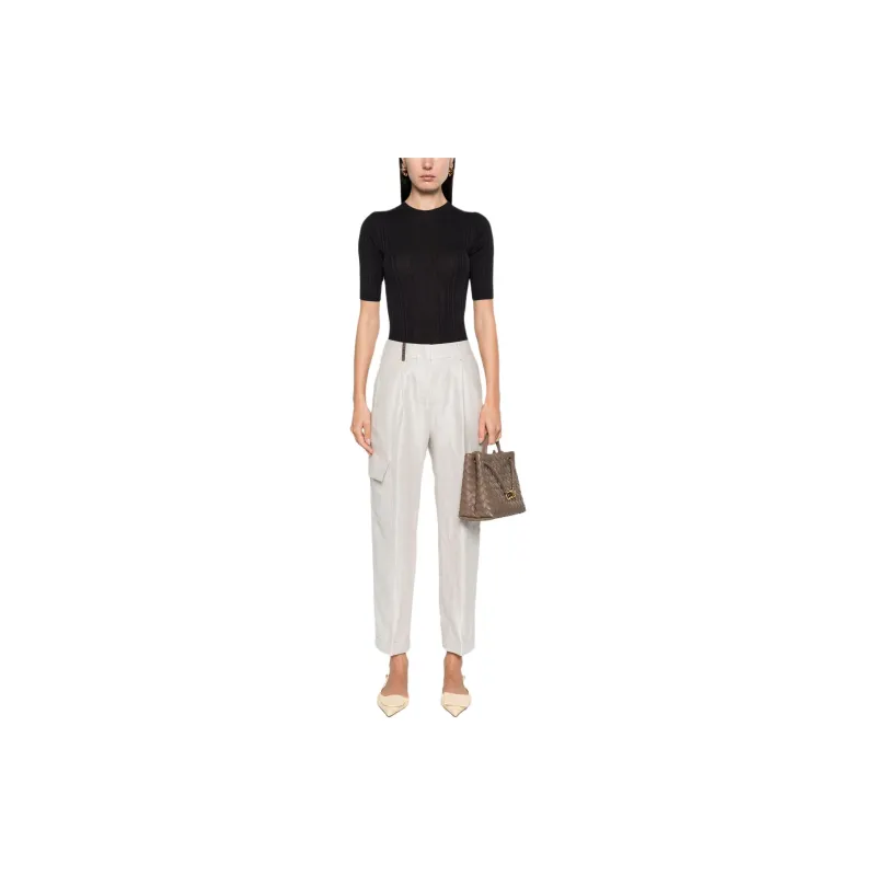 PESERICO High waist Cropped Trousers-1