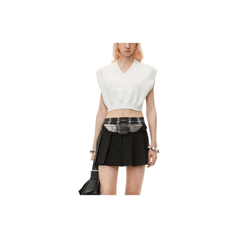 Alexander Wang Logo embossed Cropped Knitted Top-3