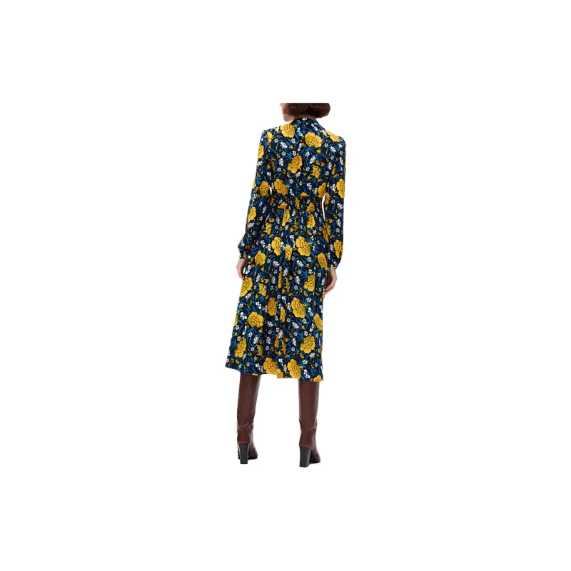 DVF Diane Von Furstenberg Floral Print V neck Midi Dress-3