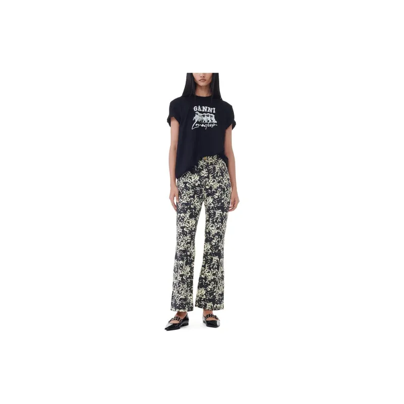 GANNI Thin Jersey Puppy Love Relaxed T Shirt-1