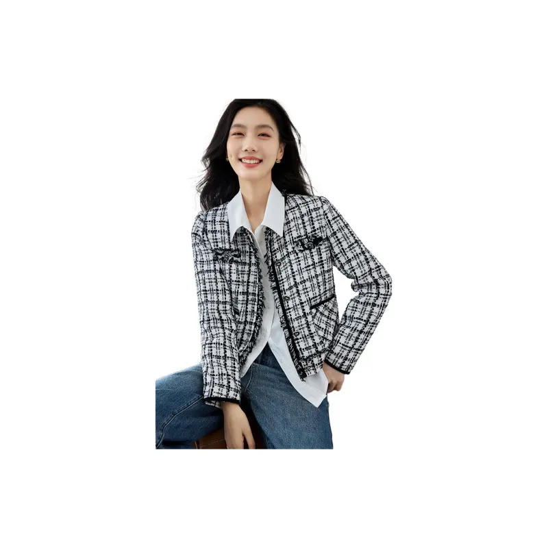 VIMLY Jackets Women's Black/White-2