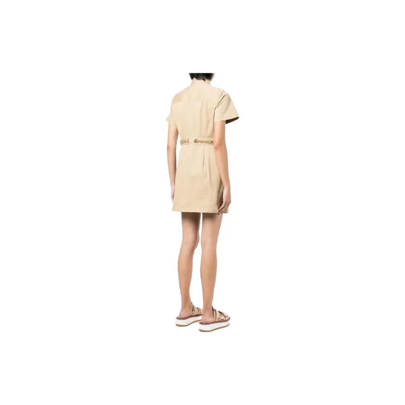 MICHAEL KORS FW22 Short Sleeved Dress Women's Khaki-2