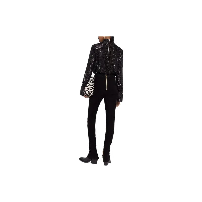 BALMAIN Knitted Sweatpants Women's Black-2