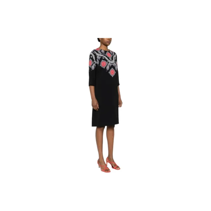 ETRO Paisley Printed Cady Crewneck Midi Dress-3