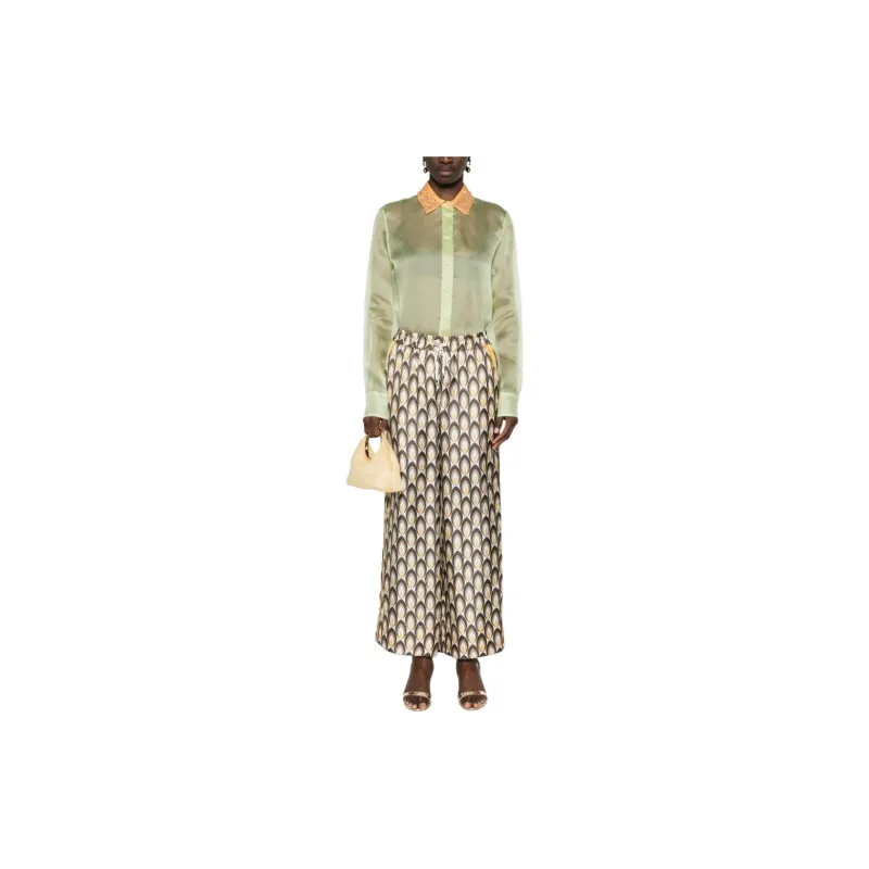 Lorena Antoniazzi High waist Palazzo Silk Trousers-1
