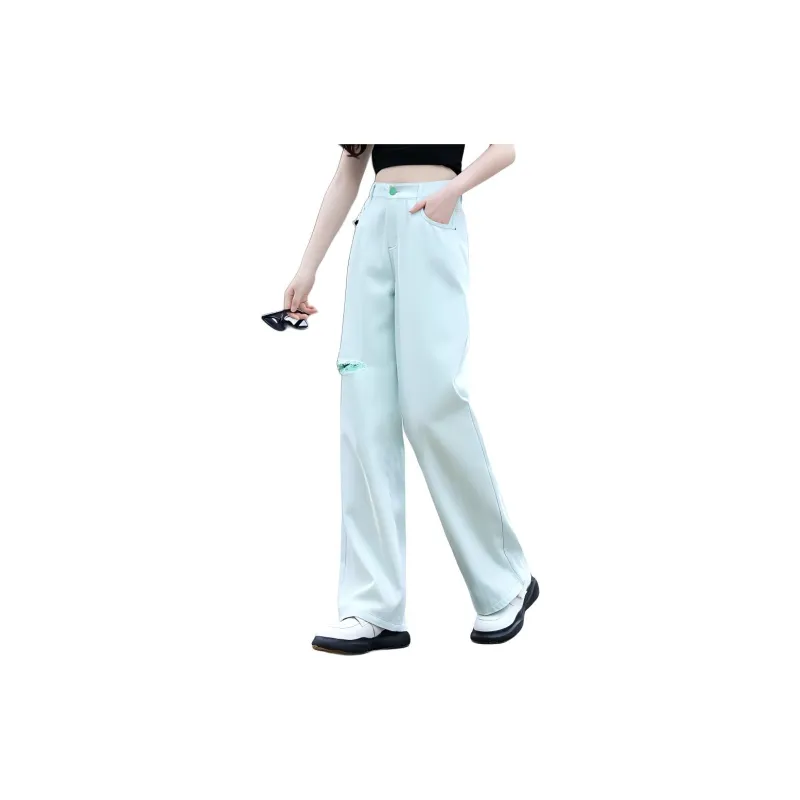 You Cow Me Pants Jeans Women's White Green-2