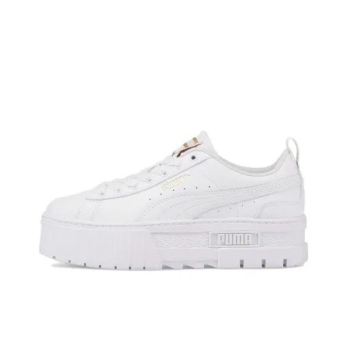 Puma Mayze Leather Jr 'White Team Gold'