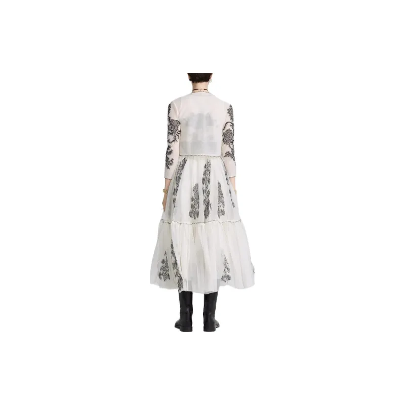 DIOR FW22 Casual Long Skirt Women's White-3