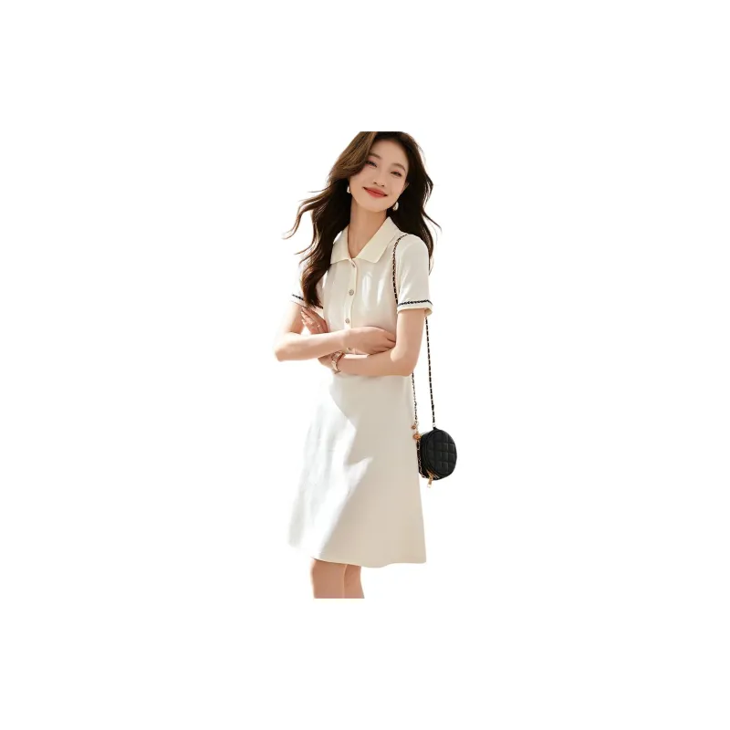 Mo Han Yi Mei Short Sleeved Dress Women's Raw White-1