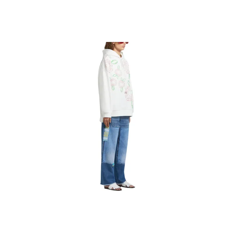MARNI Rose-print Cotton Hoodie-1