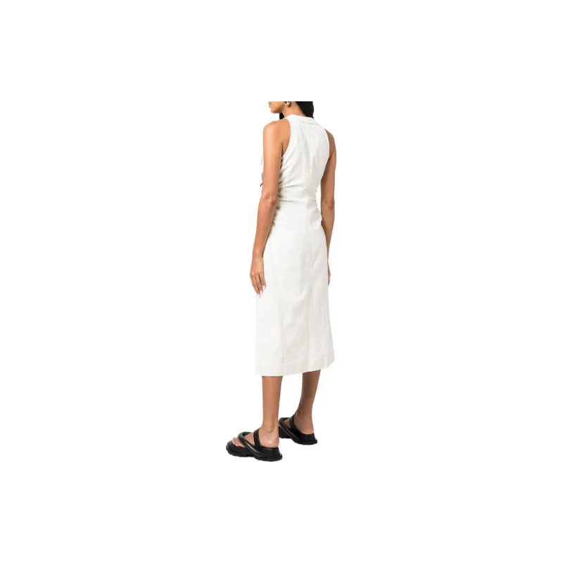 GANNI Sleeveless Dresses Women's Light Yellow-2
