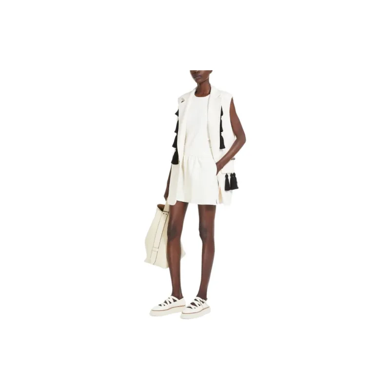 MaxMara Piadena Collection Cotton Shorts With Monogram Embroidery Casual Shorts Women's White-2