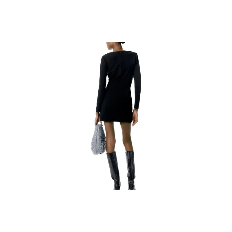 ZARA Long-Sleeved Dresses Women's Black-1