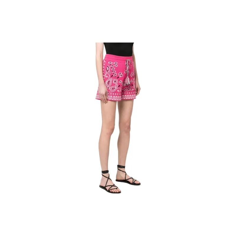 Alanui Bandana Patterned Drawstring Shorts-1