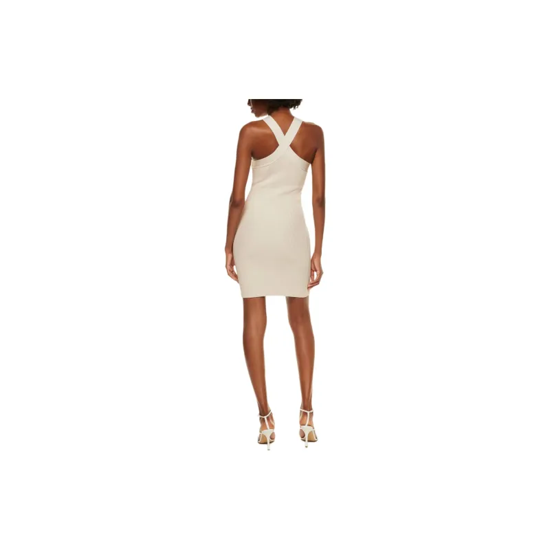 ARITZIA Babaton Sculpt Knit Criss Cross Dress Sleeveless Dress Women's Matte Pearl/Matte Pearl-3