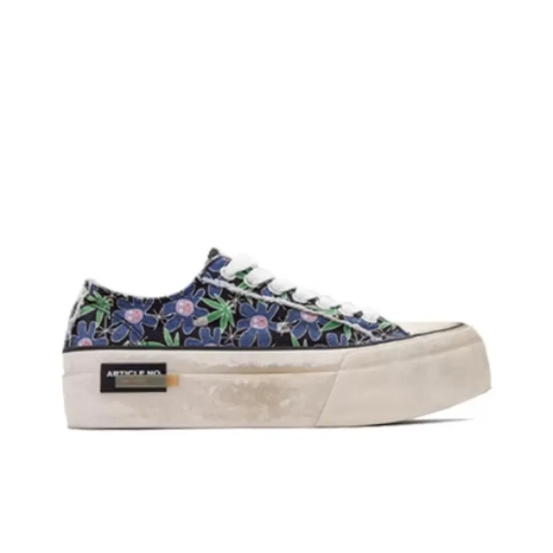 ARTICLE NO. Low Top Canvas Shoes Women's Black Blue Print-1