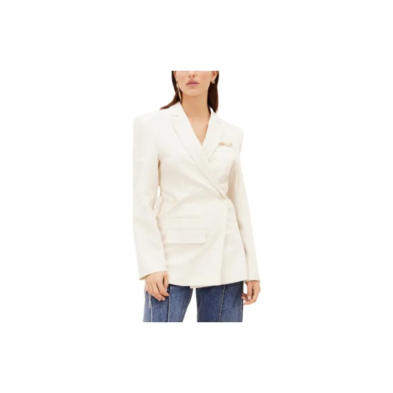 Jacquemus La Veste Tibau Brodee Embroidered Double Breasted Jacket Off White-2