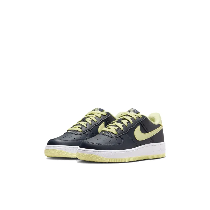 Nike Air Force 1 Anti Slip Wear Resistant Low Top Kids' Skateboarding Shoes Black Yellow Kids'-2