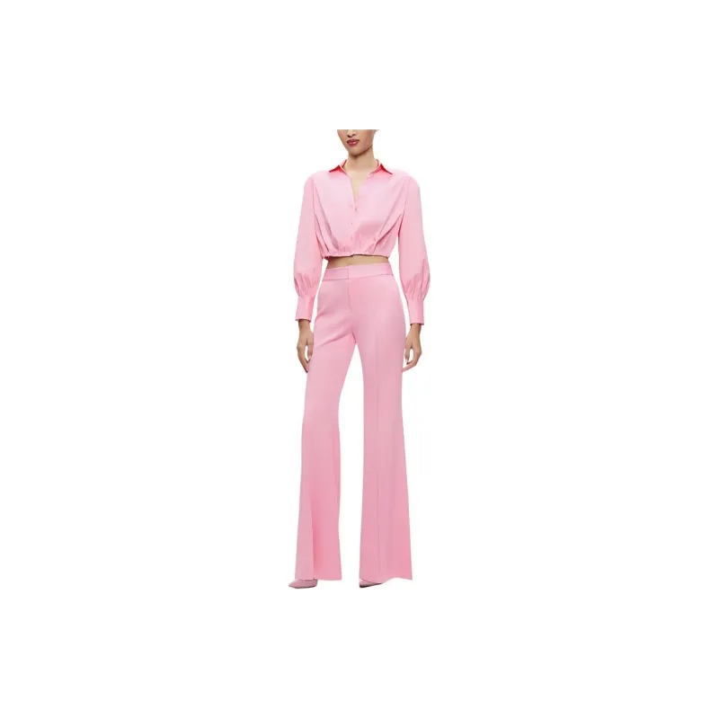 ALICE+OLIVIA Trudy Cotton blend Cropped Blouse-1