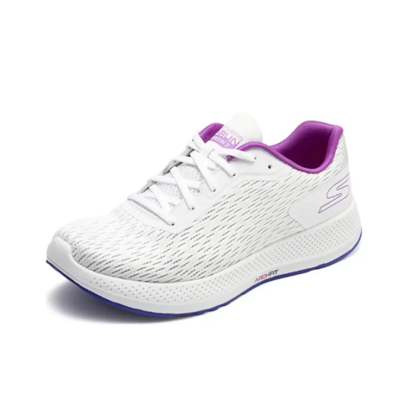 Skechers Cushioning Anti Slip And Wear Resistant Low Top Running Shoes Women's Purple White-2