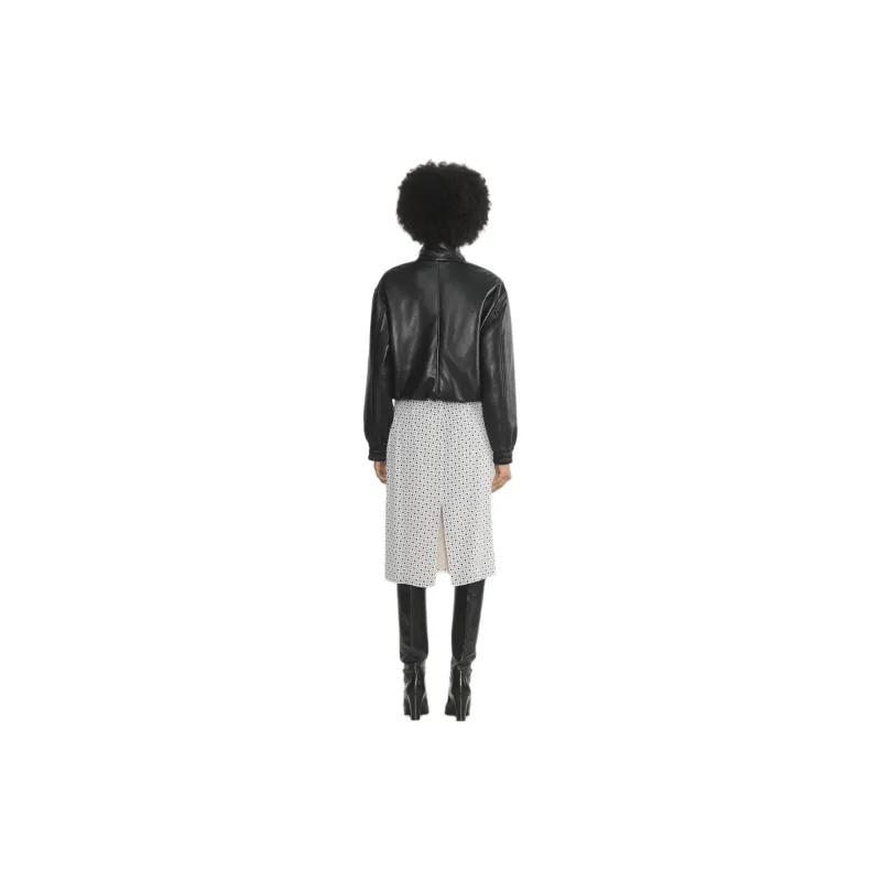 ARITZIA FW24 Wilfred Isadora Silk Skirt Casual Long Skirts Women's Light Birch Black/Light Birch Wood Black-3