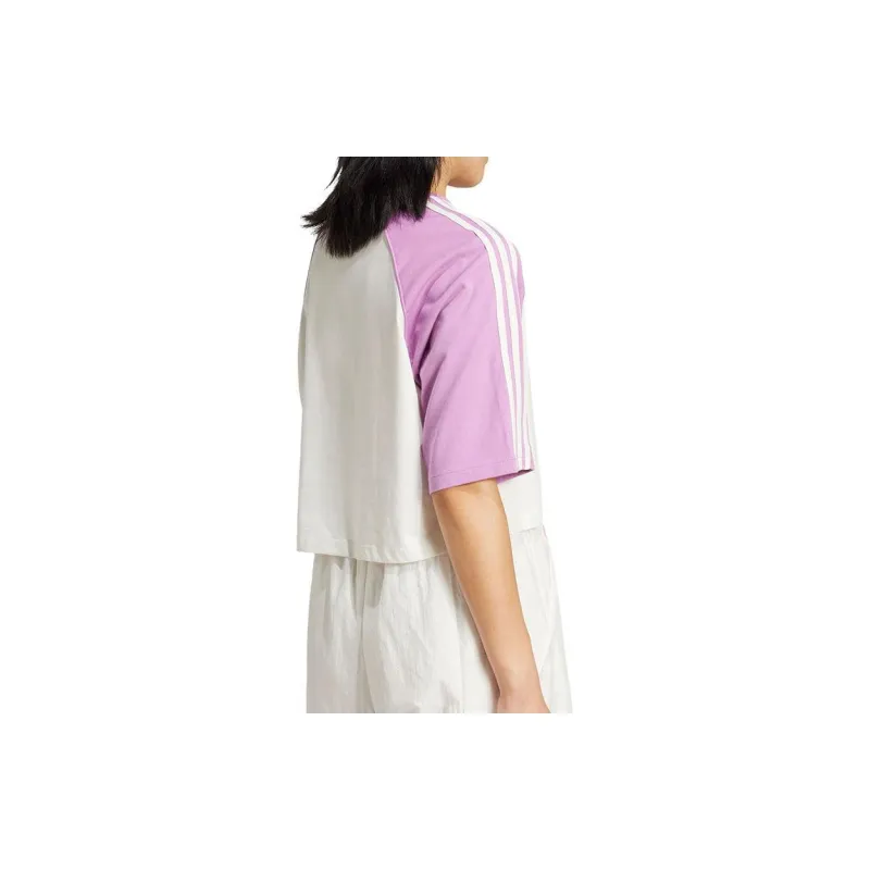 Adidas Originals ADICOLOR Raglan Sleeve T Shirt Women's White/Dark Purple-3