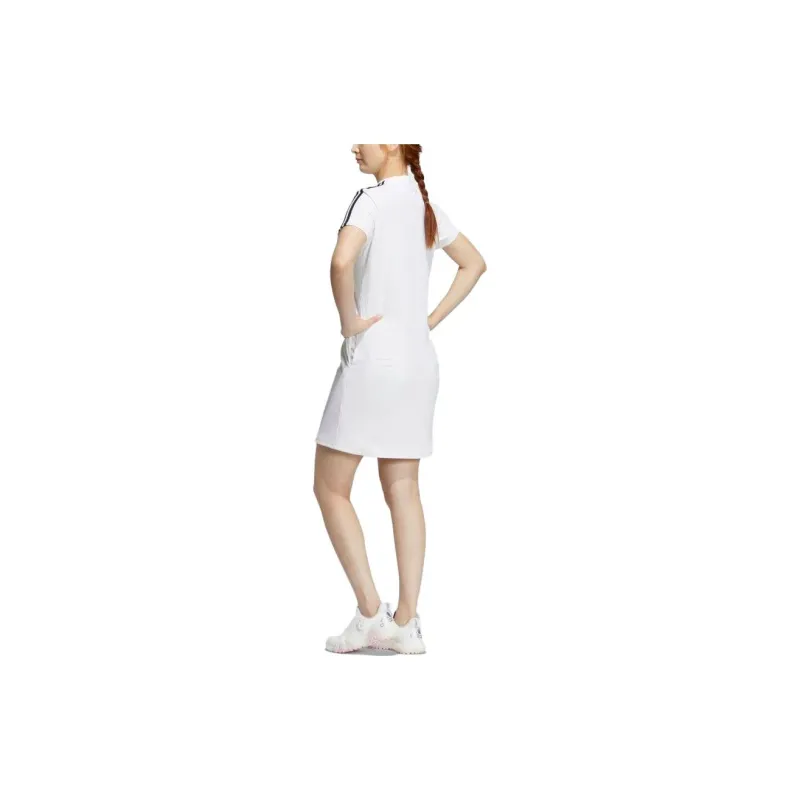 Adidas Short Sleeved Dress Women's White-4