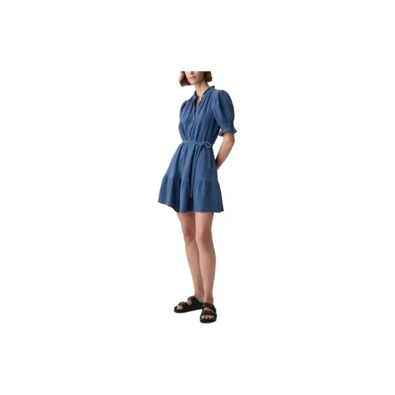 GAP Short-Sleeved Dresses Women's Medium Bright Blue-3