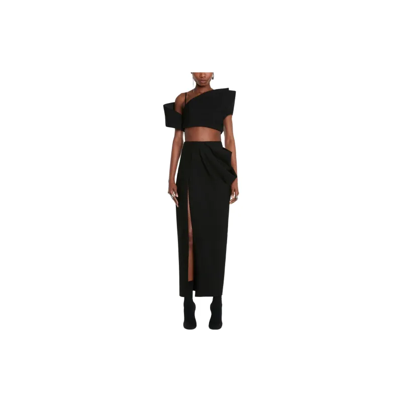 Alexander McQueen Deconstructed Asymmetric Crop Top-3