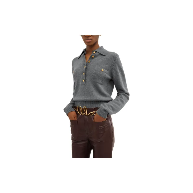 Chloé Fine Knit Polo Jumper-2