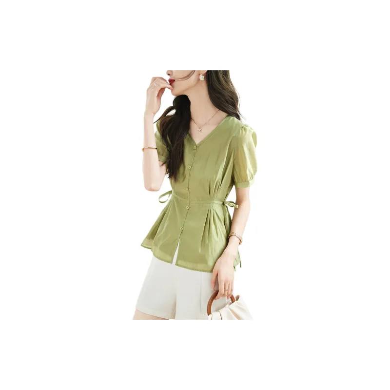 Mo Han Yi Mei Shirt Women's Green-3