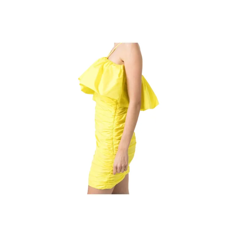MSGM Ruffle Detailed Halter Neck Mini Dress-3