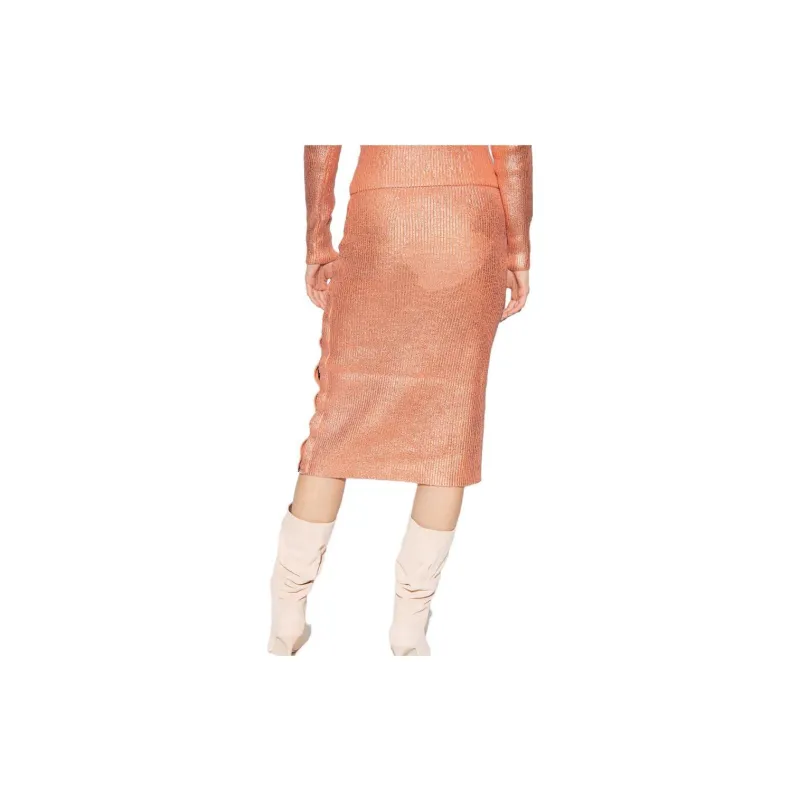 DIESEL Casual Long Skirts Women's Orange-2