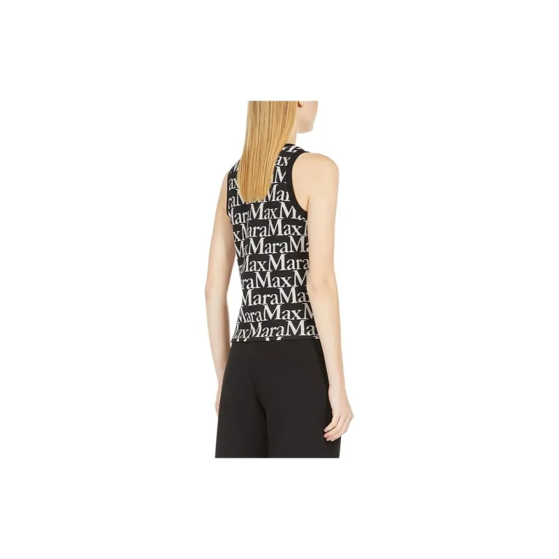'S MAX MARA All Over Logo Patterned Crewneck Tank Top-3