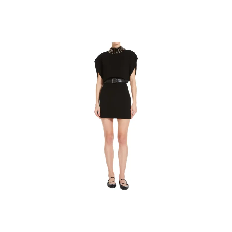 MaxMara Querce Collection Sheath Dress In Cady Sleeveless Dress Women's Black-1