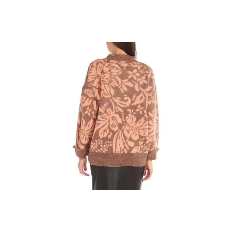 GUESS Staci Floral Sweater Sweater Women's Brown-3