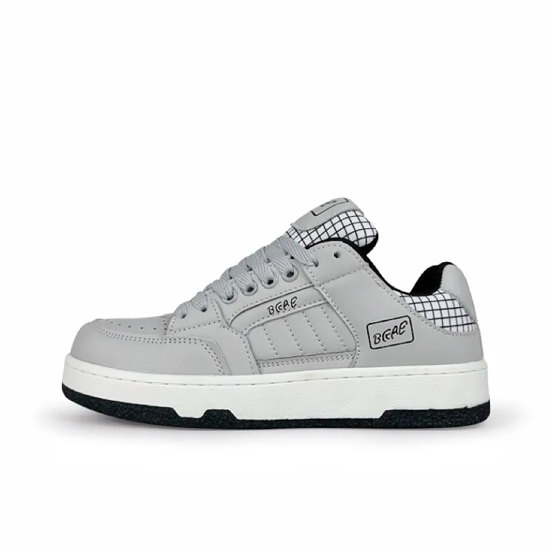 BKAE Slip-Resistant Water-Resistant Lightweight Low-Top Skateboard Shoes Unisex Gray-1