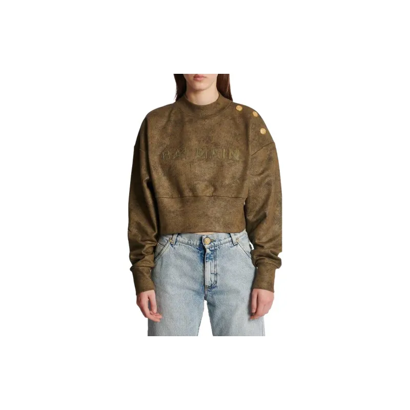 BALMAIN Sweatshirts Women's Khaki-3