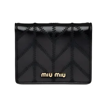 MIU MIU Leather Wallet Women's Black
