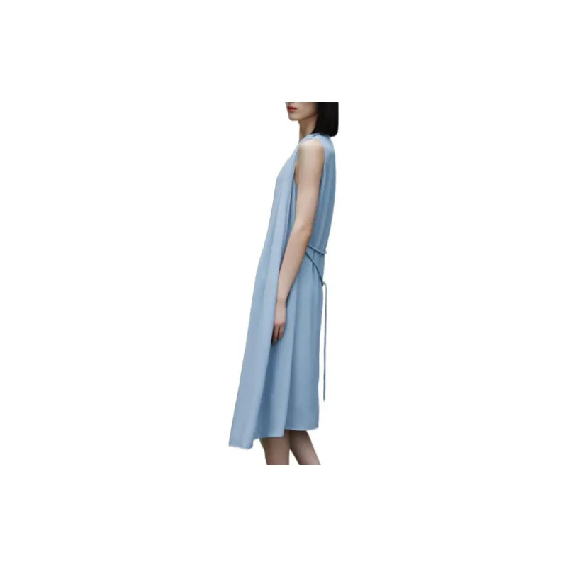 THEORY Sleeveless Dresses Women's Light Gray Blue-2