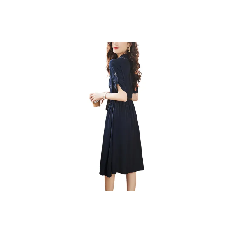 XWI Short Sleeved Dresses Women's Navy Blue-1
