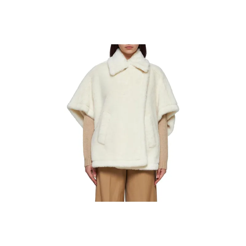MaxMara Collared Short-Sleeved Cape Coat-2