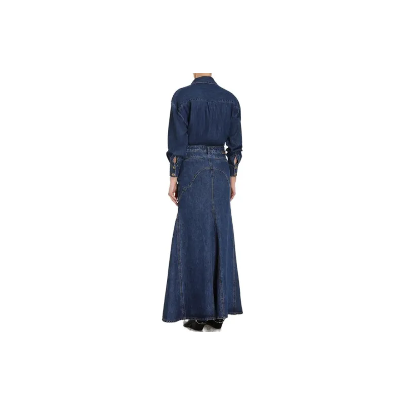 Zimmermann Denim Long Skirts Women's Blue-3