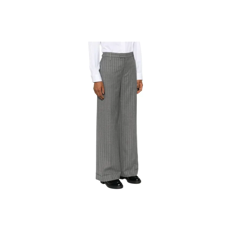 Brunello Cucinelli Pinstriped Wide Leg Trousers-3