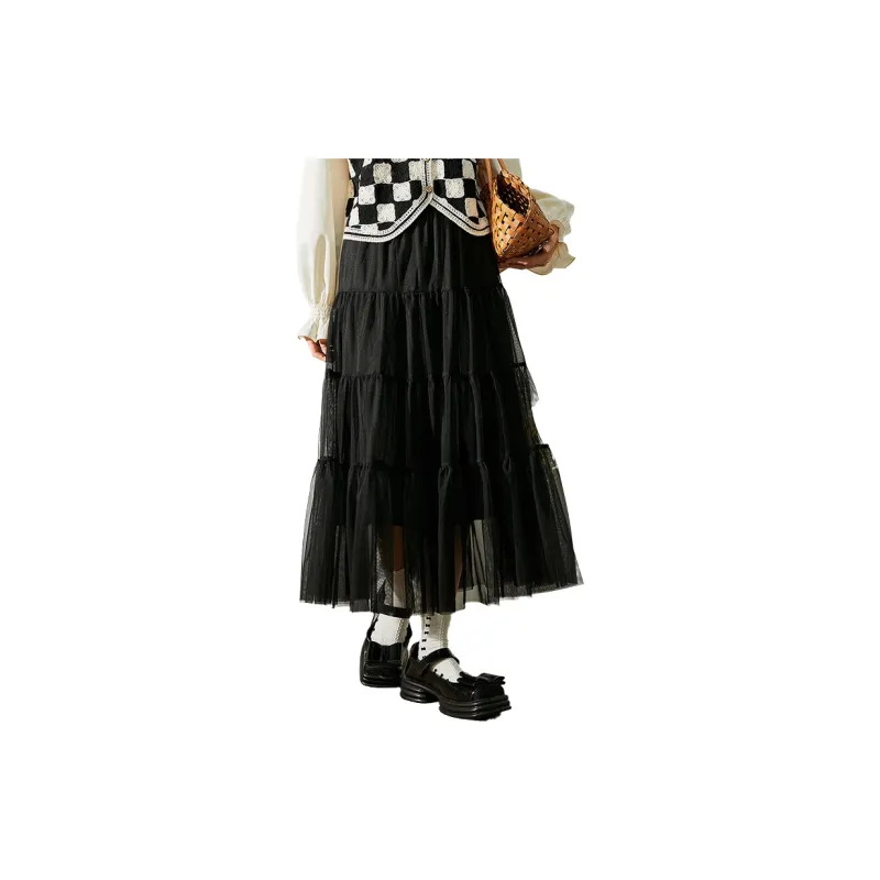 Tonlion Casual Long Skirts Women's Black-1