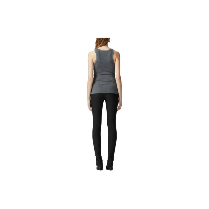 PINKO Calcolatore Logo Printed Ribbed Tank Top-2