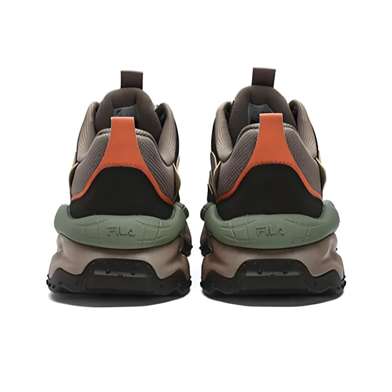 FILA FUSION QD 96 DX Anti Slip Wear Resistant Low Top Casual Shoes Men's Brown Green-3