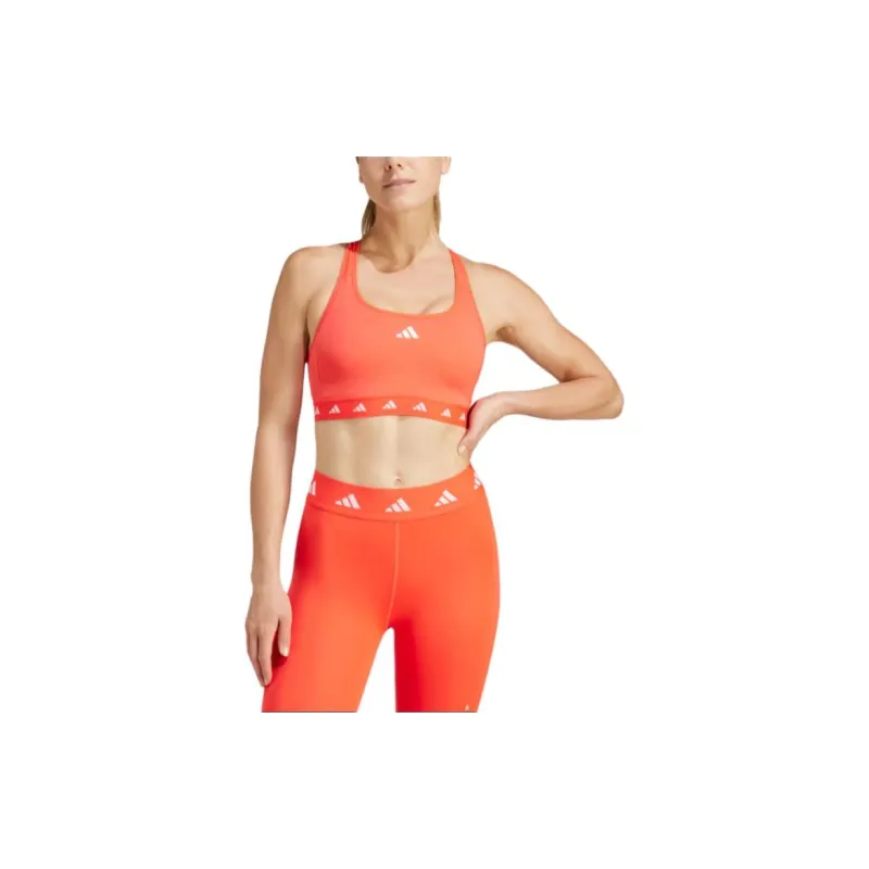 Adidas POWERREACT TRAINING MEDIUM-SUPPORT TECHFIT BRA Sports Underwear Women's Bright Red-2